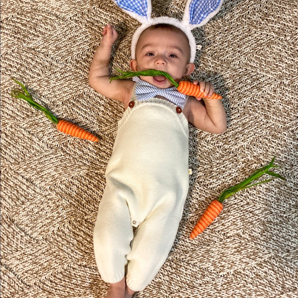 Hallmark baby Ivory knit overalls